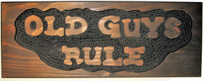 Router Carved Old Guys Rule Plaque | FixinitCountry 