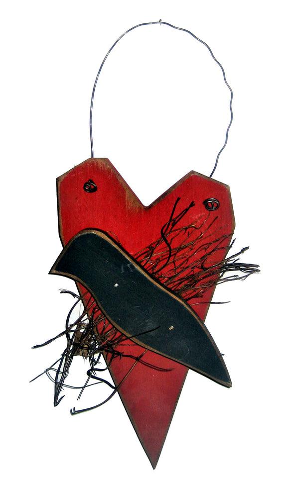 Crow with Heart Hanging | FixinitCountry 